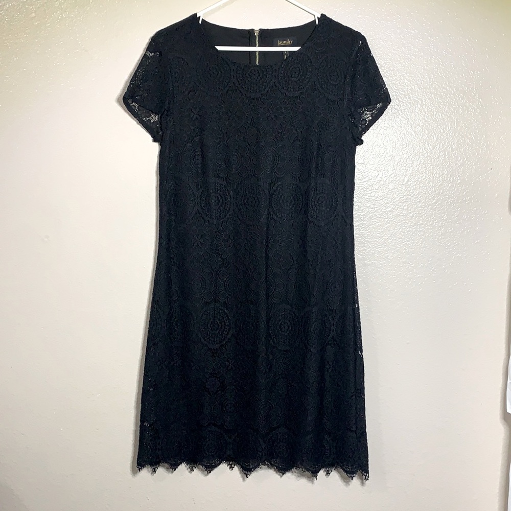 Laundry by Shelli Segal Black Lace Overlay Dress